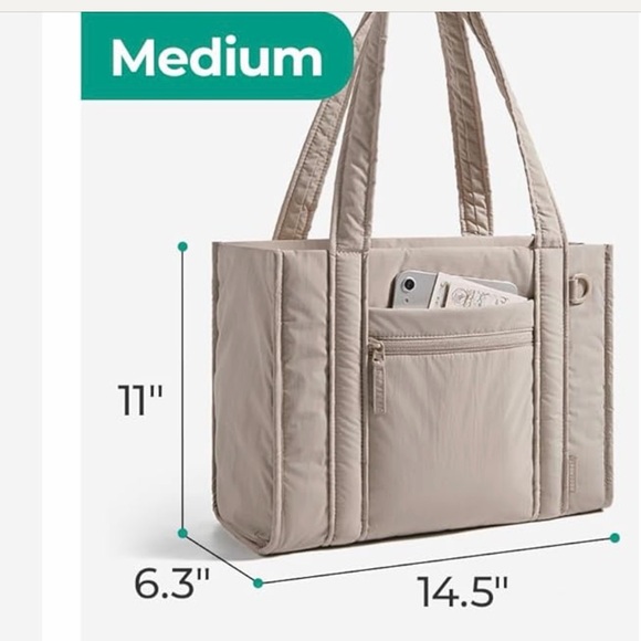 BAGSMART Small Tote Bag for Women, Crossbody Bag with Zipper Black - Picture 8 of 9